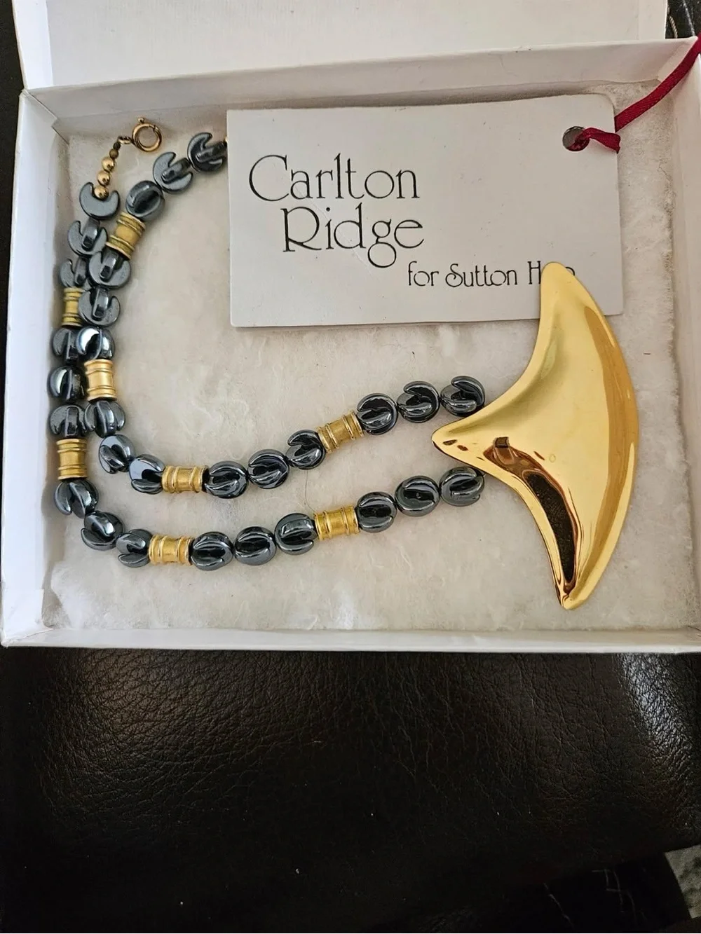 Carlton Ridge Gold-Tone & Hematite Bead Necklace - Picture 1 of 2